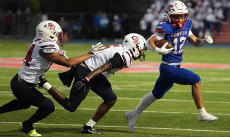 No. 2 Morgantown High uses strong ground game to earn 49-20 victory over No. 9 Spring Mills.